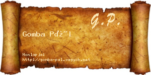 Gomba Pál névjegykártya